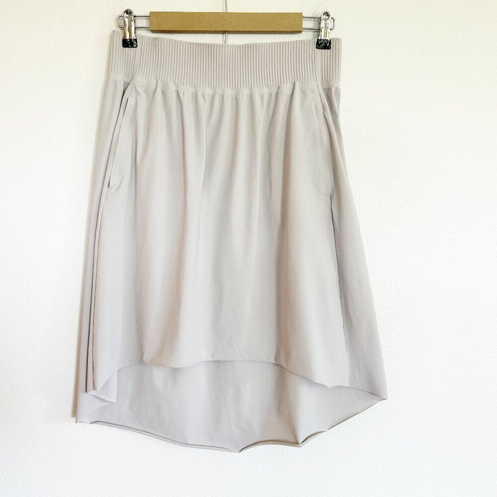 Athleta Skirt S Tan Cosmic High Low Hem Elastic Waist Athleisure Active